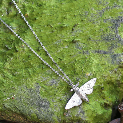 Moth Necklace - Silver
