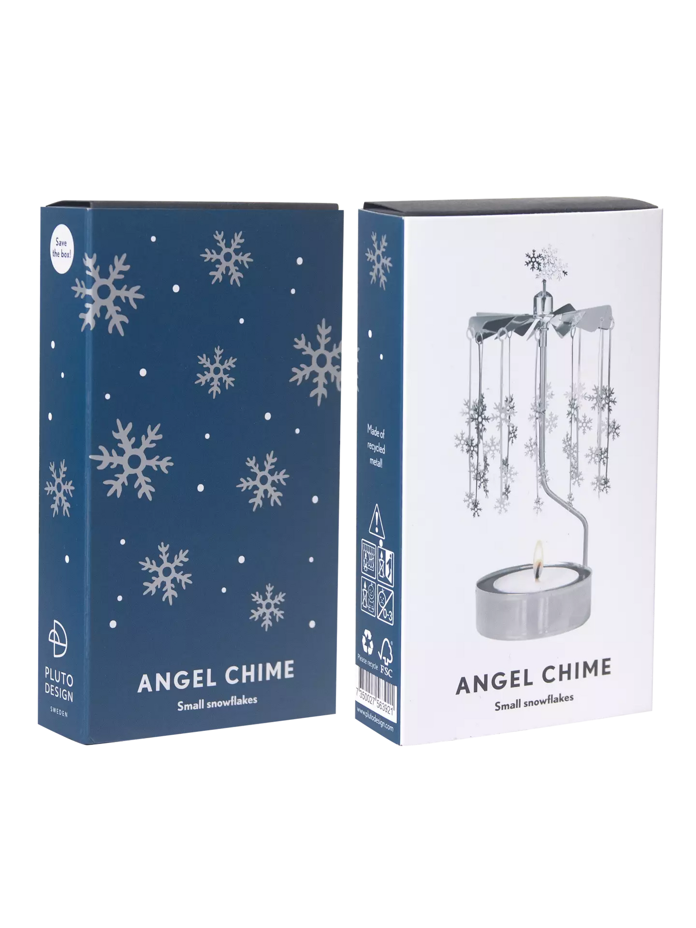 Anglaspel Candle Holder - Silver Snowflakes