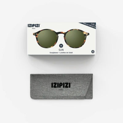 Sunglasses - Design 'D' in Tortoise by Izipizi (Green Lenses)