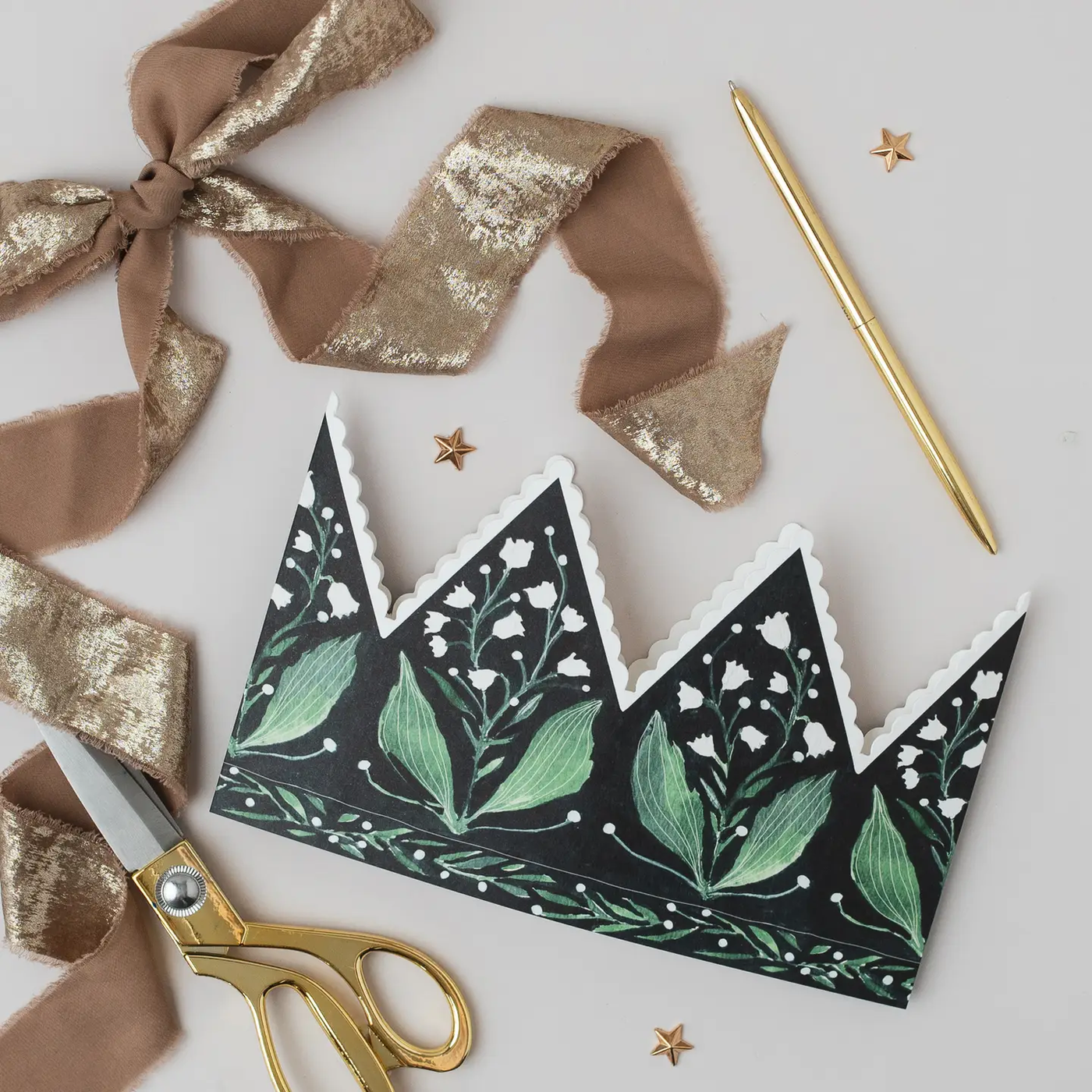 Lily of the Valley Botanical Party Crown Card