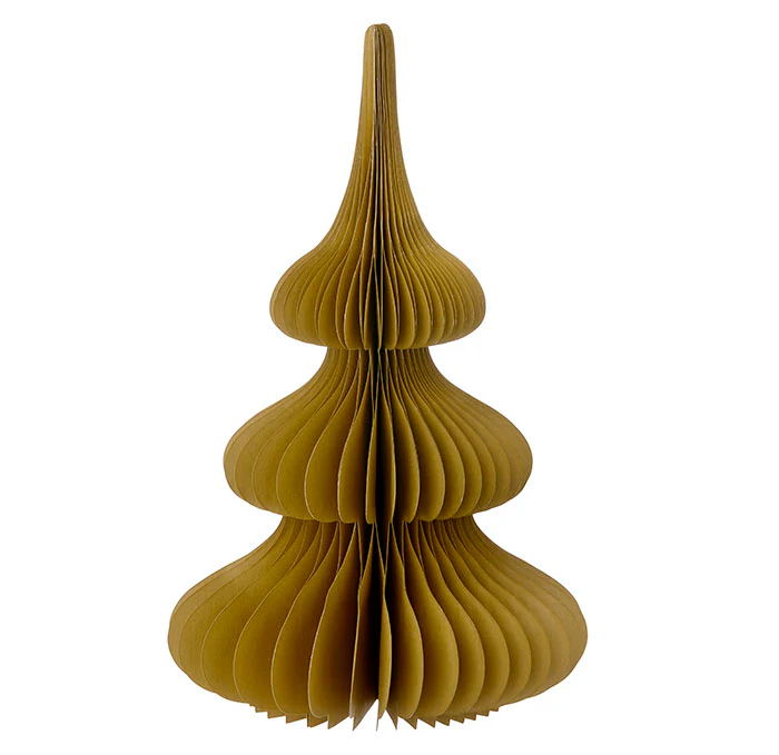 30cm Honeycomb Spruce Tree - Ochre