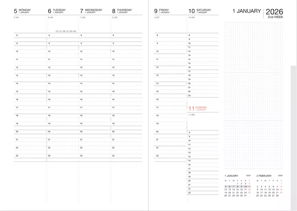 A5 Storage.it Wallet Diary - 2026