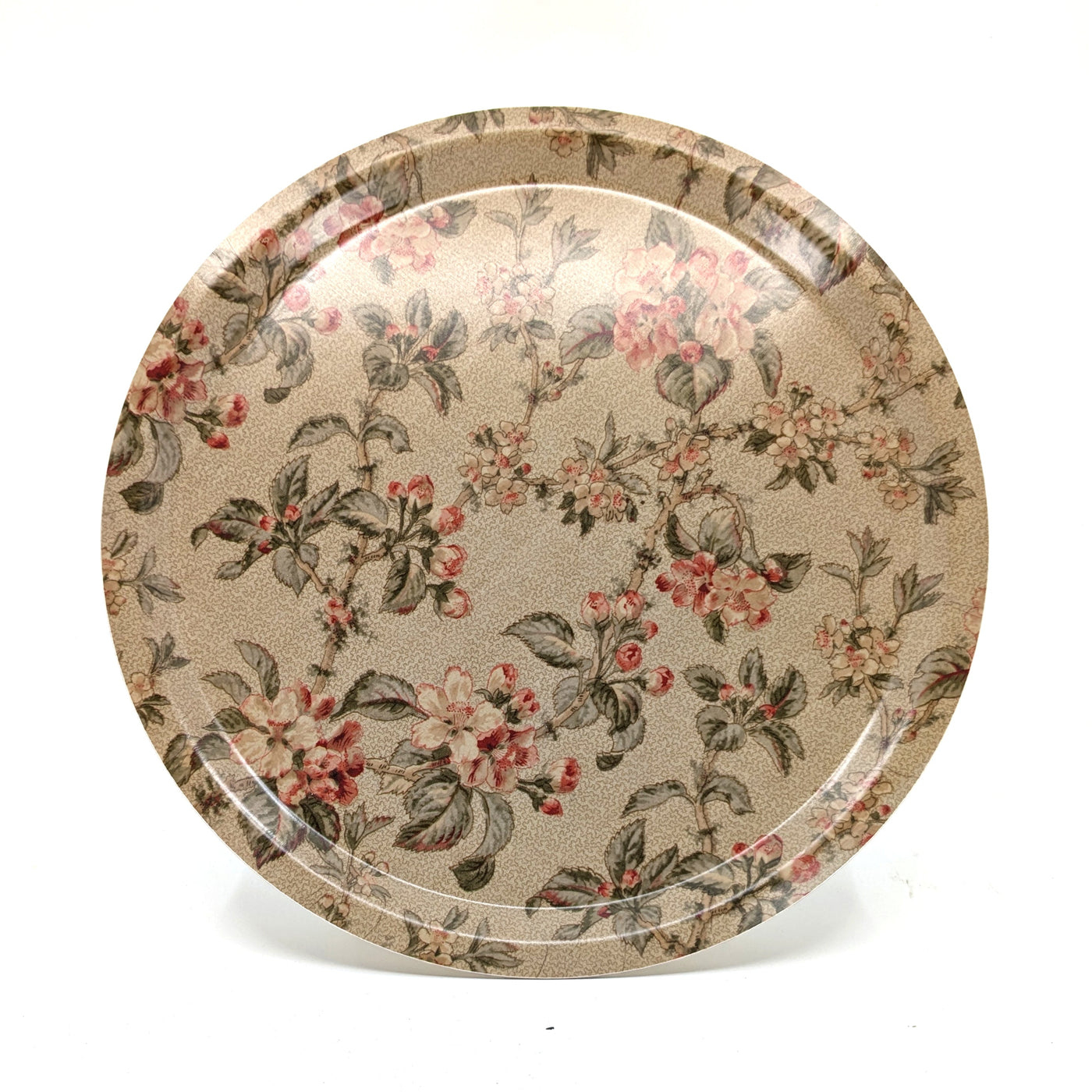'Soft Floral' - Round Birch Wood Tray