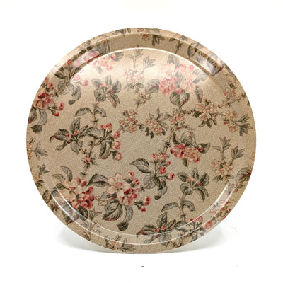 'Soft Floral' - Round Birch Wood Tray