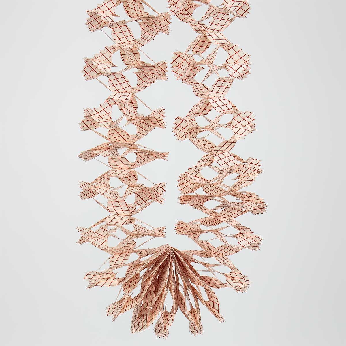 Honeycomb Paper Christmas Garland - Red