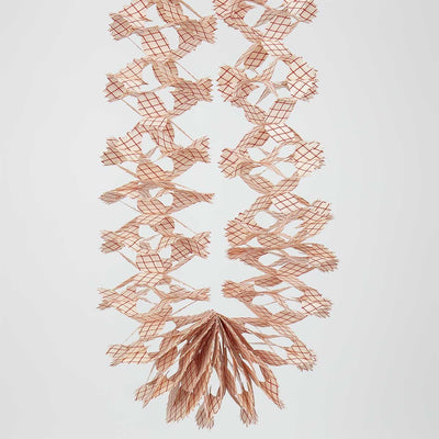 Honeycomb Paper Christmas Garland - Red