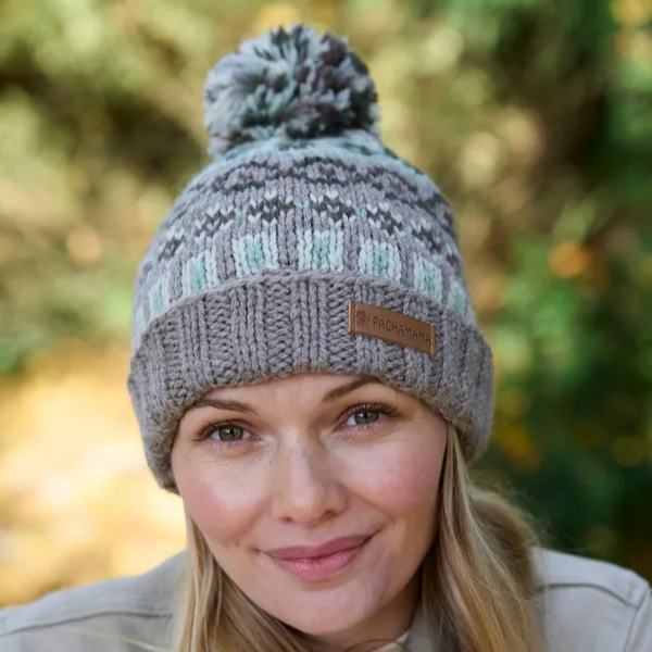 Roll Back Bobble Beanie - Loch Fyne Green