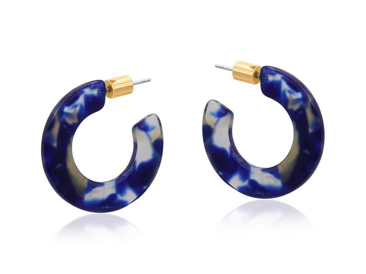 Octavia Flat Resin Hoop Earrings