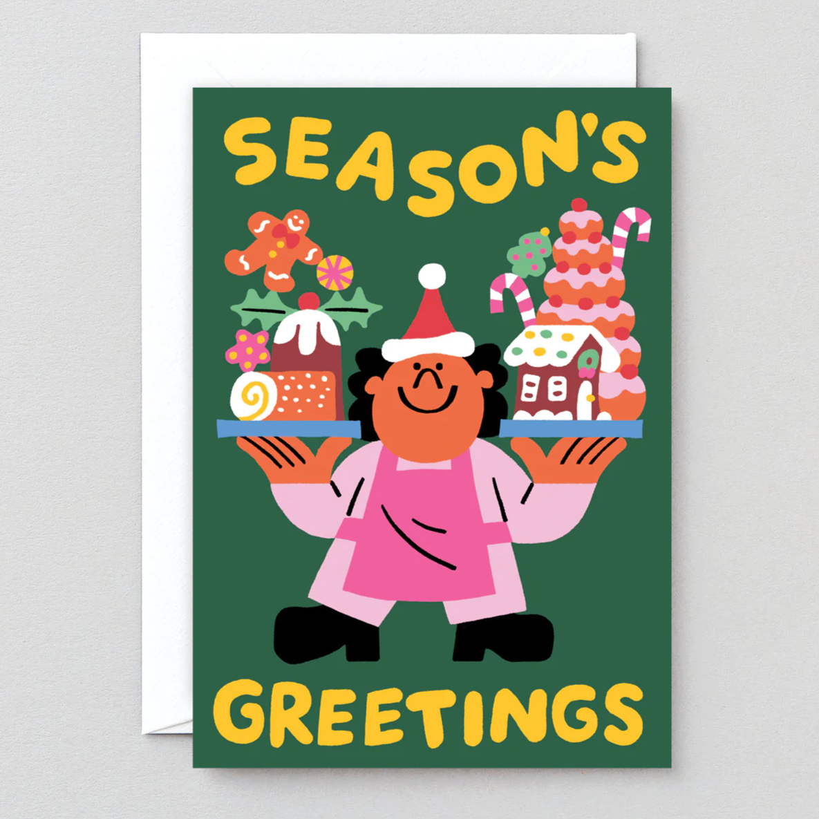 Season's Greetings Embossed Christmas Card