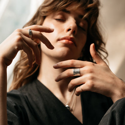 Hammered Statement Gap Ring