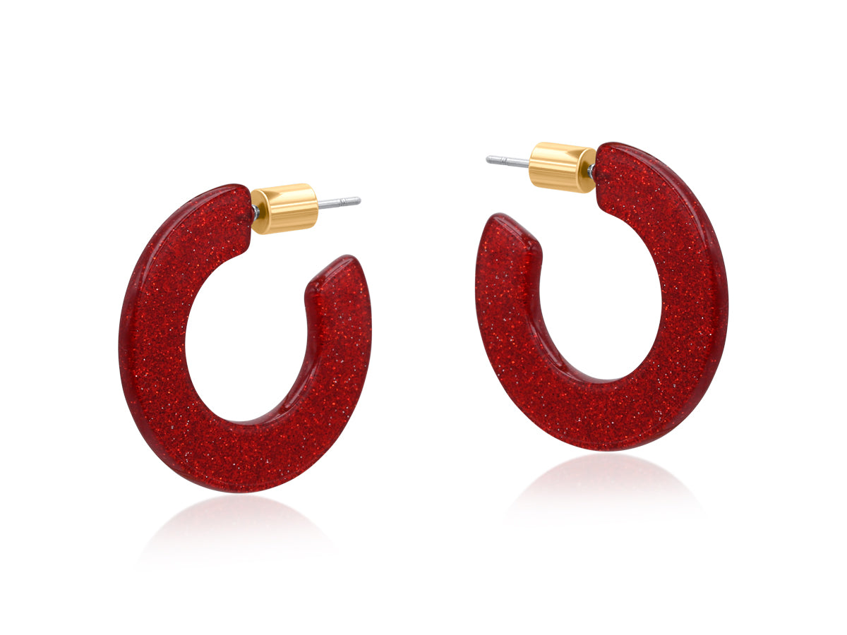Paulina Flat Resin Hoop Earrings