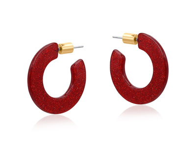 Paulina Flat Resin Hoop Earrings