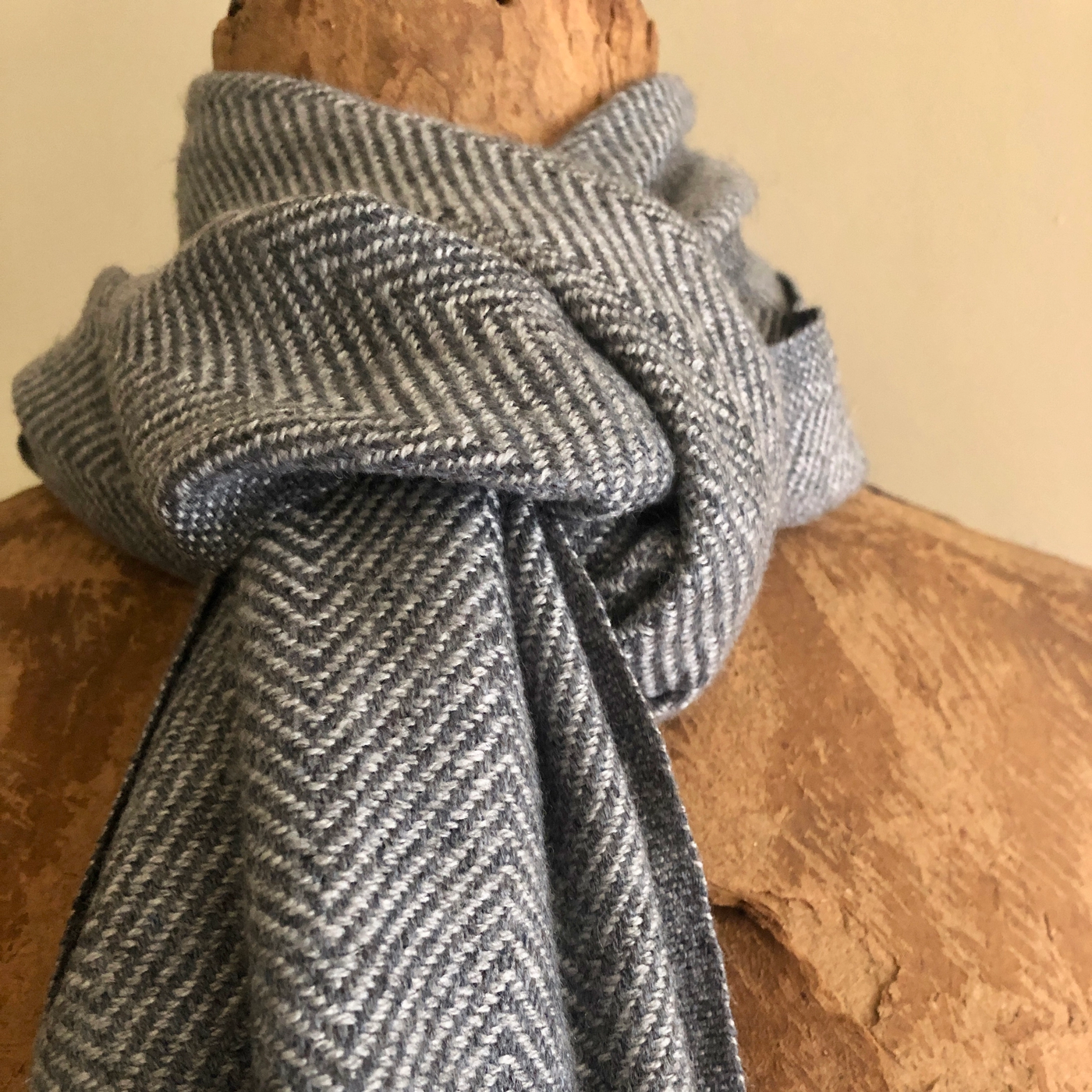 Muted Giant Zig Zag Wool Scarf