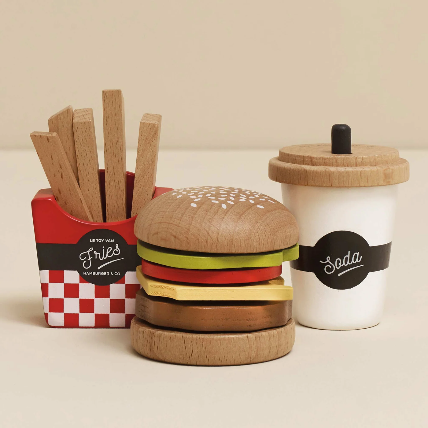 Wooden Gourmet Hamburger Set
