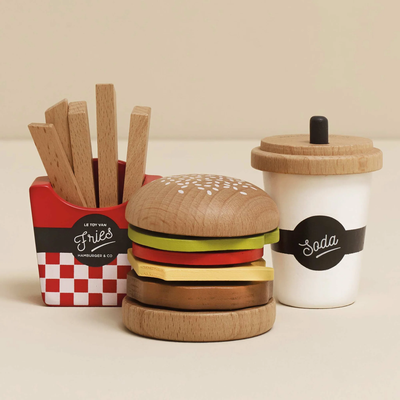 Wooden Gourmet Hamburger Set