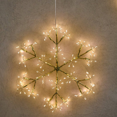 30cm 'Snowflake' Illuminated Hanging Decoration, Mains Powered