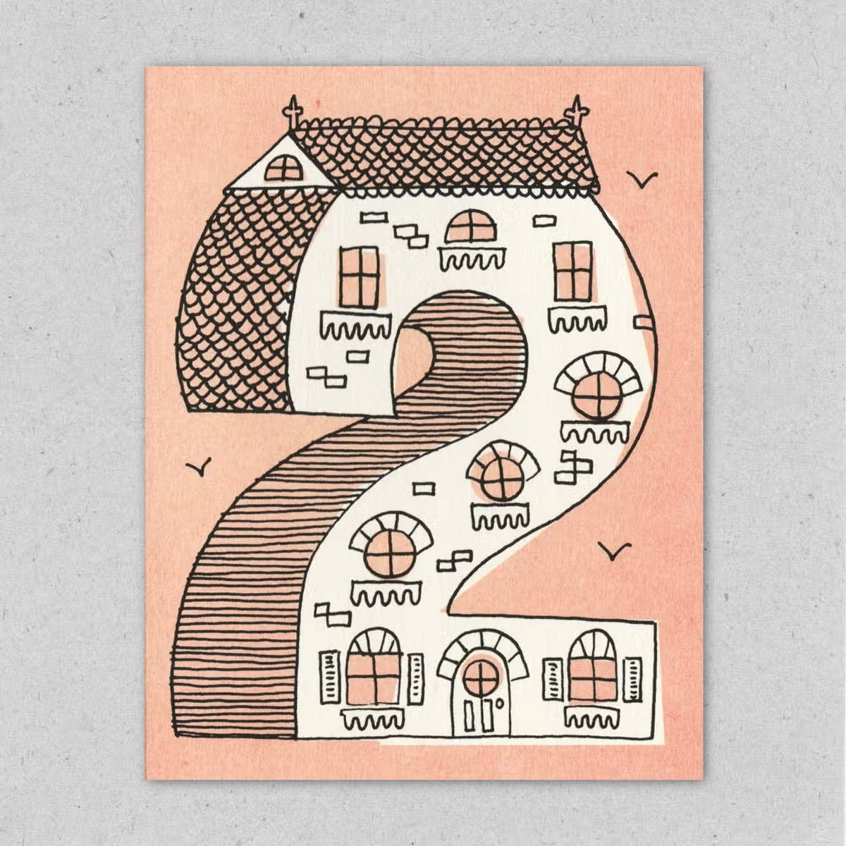 House Number 2 Age Card