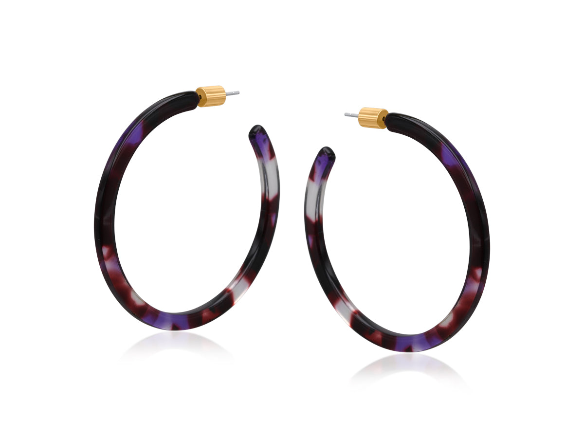 Livia Skinny Statement Resin Hoop Earrings