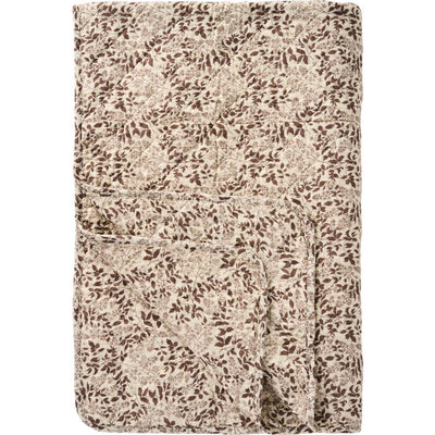 Milky Brown Leaf Frond Cotton Quilt