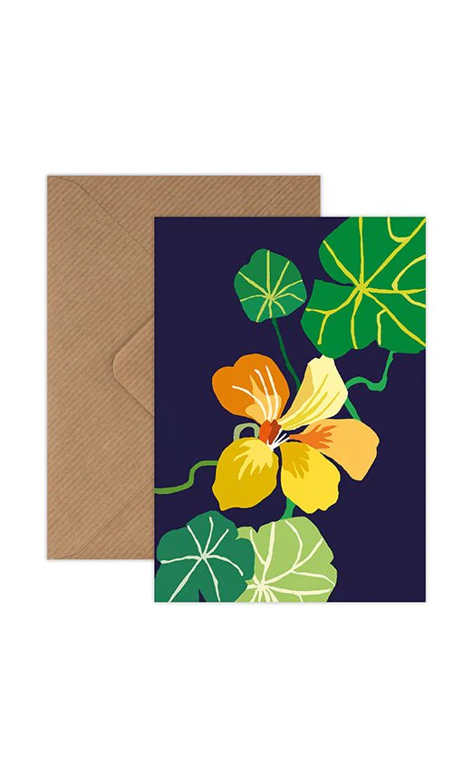 Nasturtium Mini Greetings Card by Brie Harrison