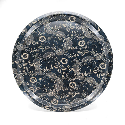 'Indigo' - Round Birch Wood Tray
