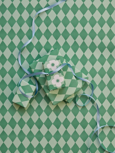 Green Harlequin Wrapping Paper