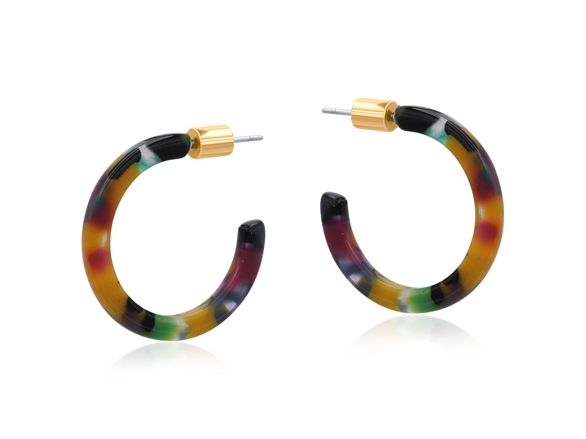 Livia Skinny Resin Hoop Earrings