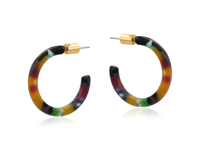 Livia Skinny Resin Hoop Earrings