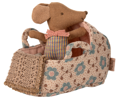 Maileg Mouse Carry Cot - Rose