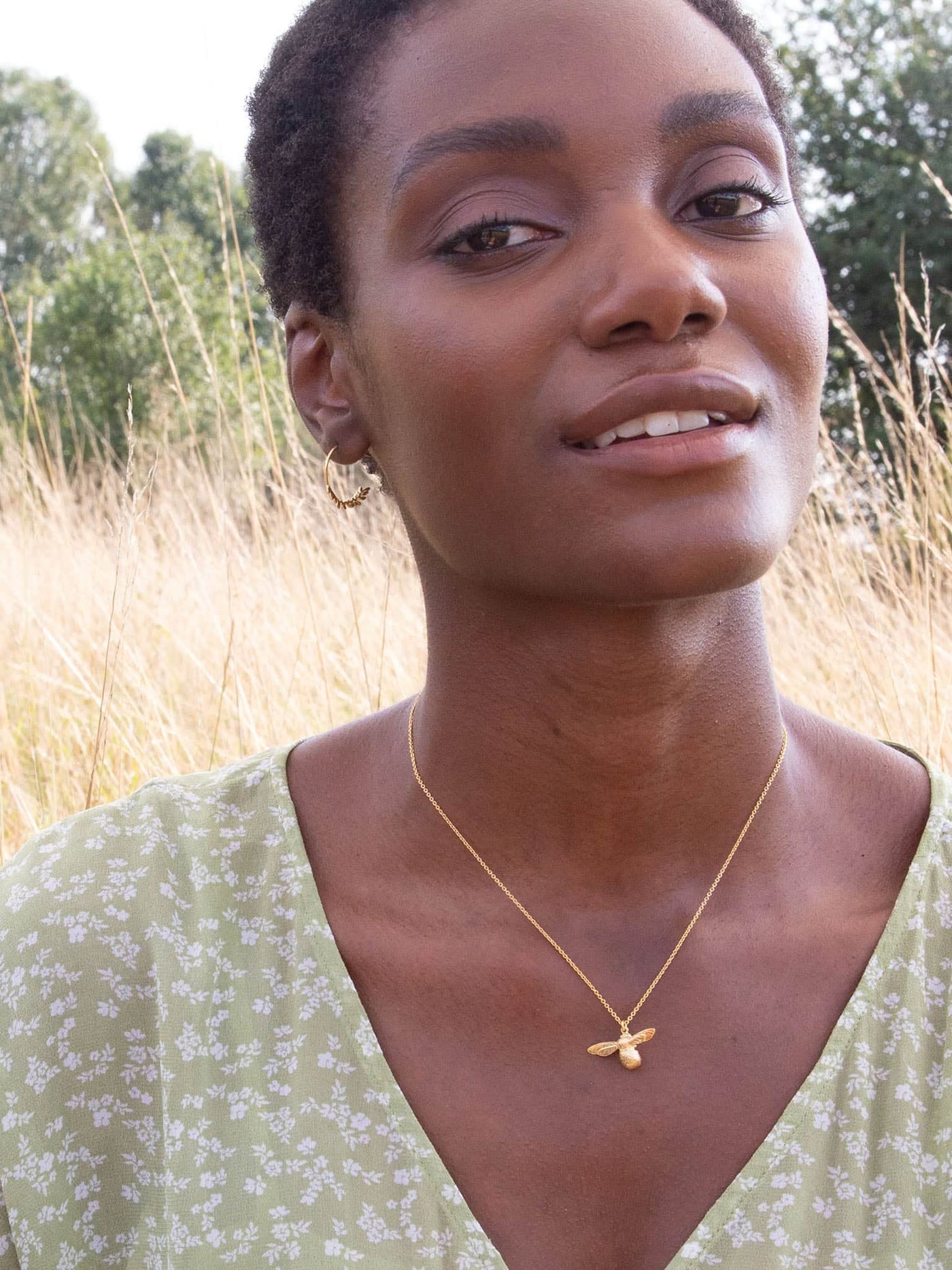 Baby Bee Necklace - Gold Plate