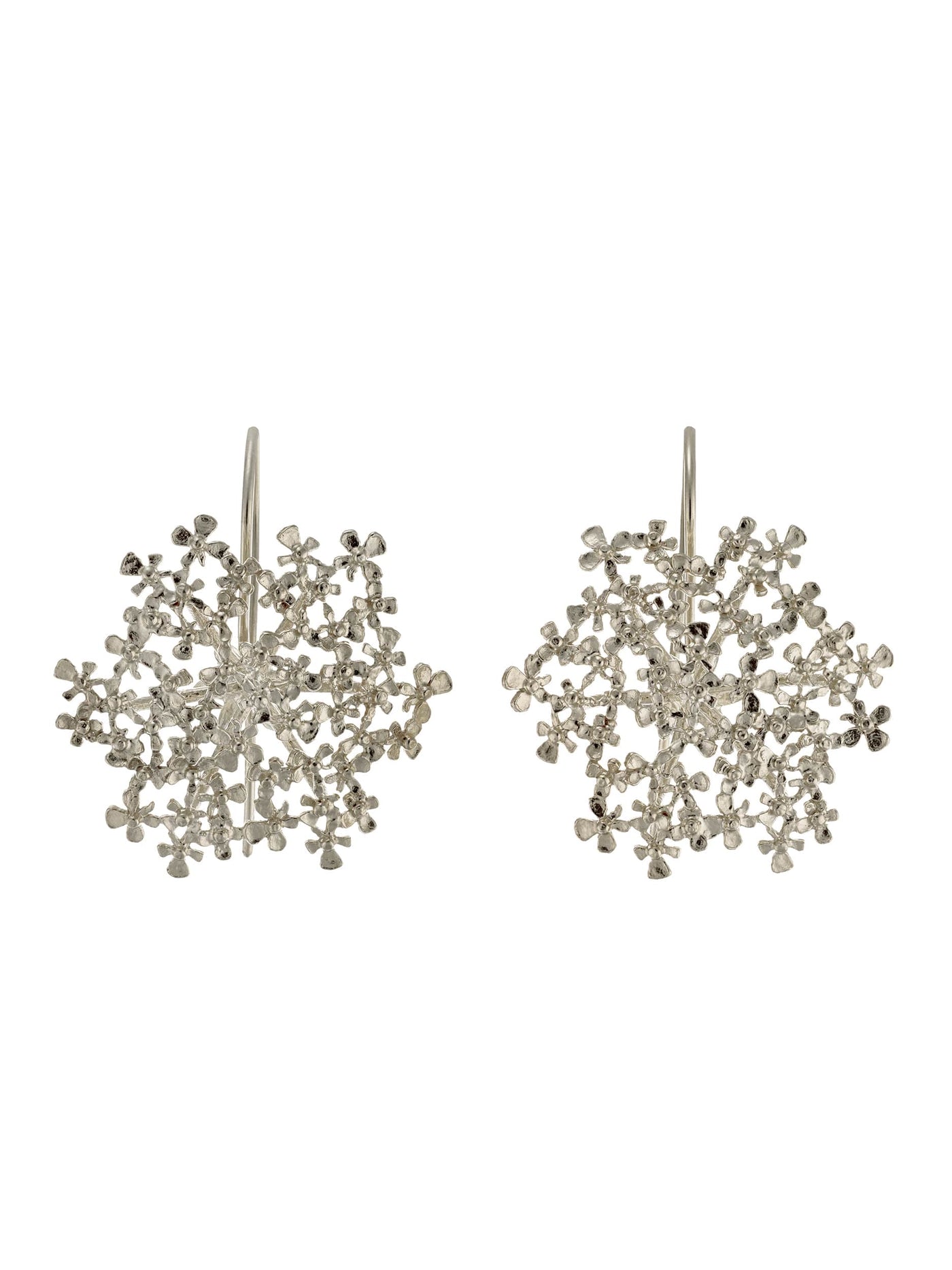 Cow Parsley Hook Earrings - Silver