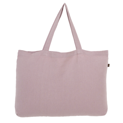 Washed Linen Cotton Sloppy Shoulder Bag - Pink