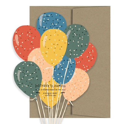 Party Balloons Die Cut Card
