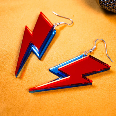 Aladdin Sane Bolt Earrings - Mirror