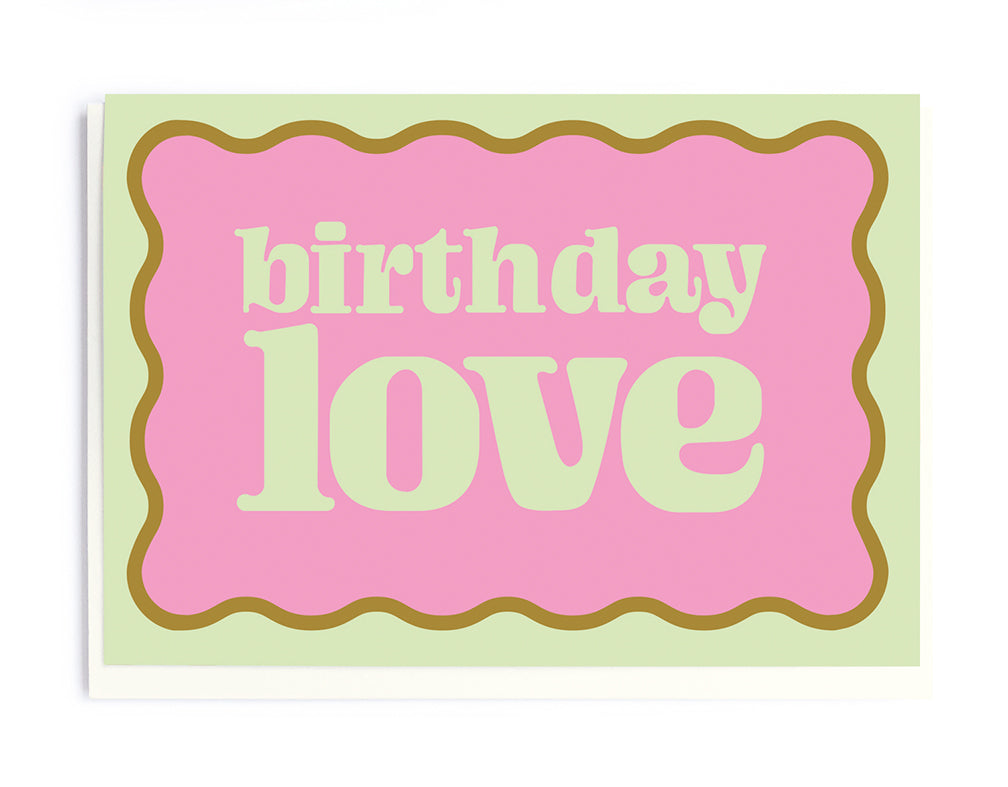 Graphic Scalloped 'Birthday Love' Card