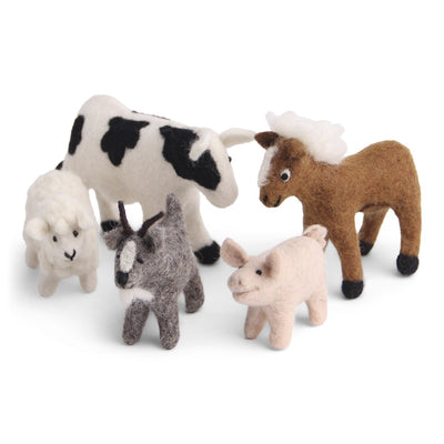 Set of 5 Felt Farm Animal Play Set