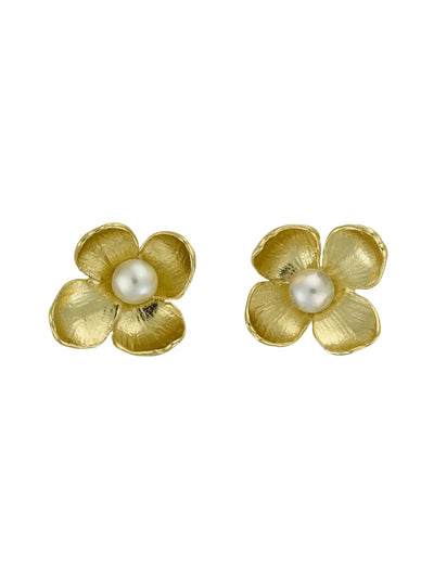 Cuckoo Flower Stud Earrings - Gold Plate