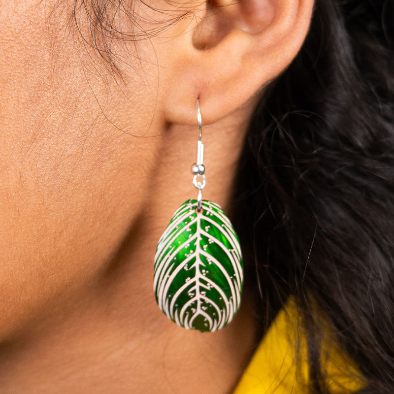Prayer Plant Leaf Earrings