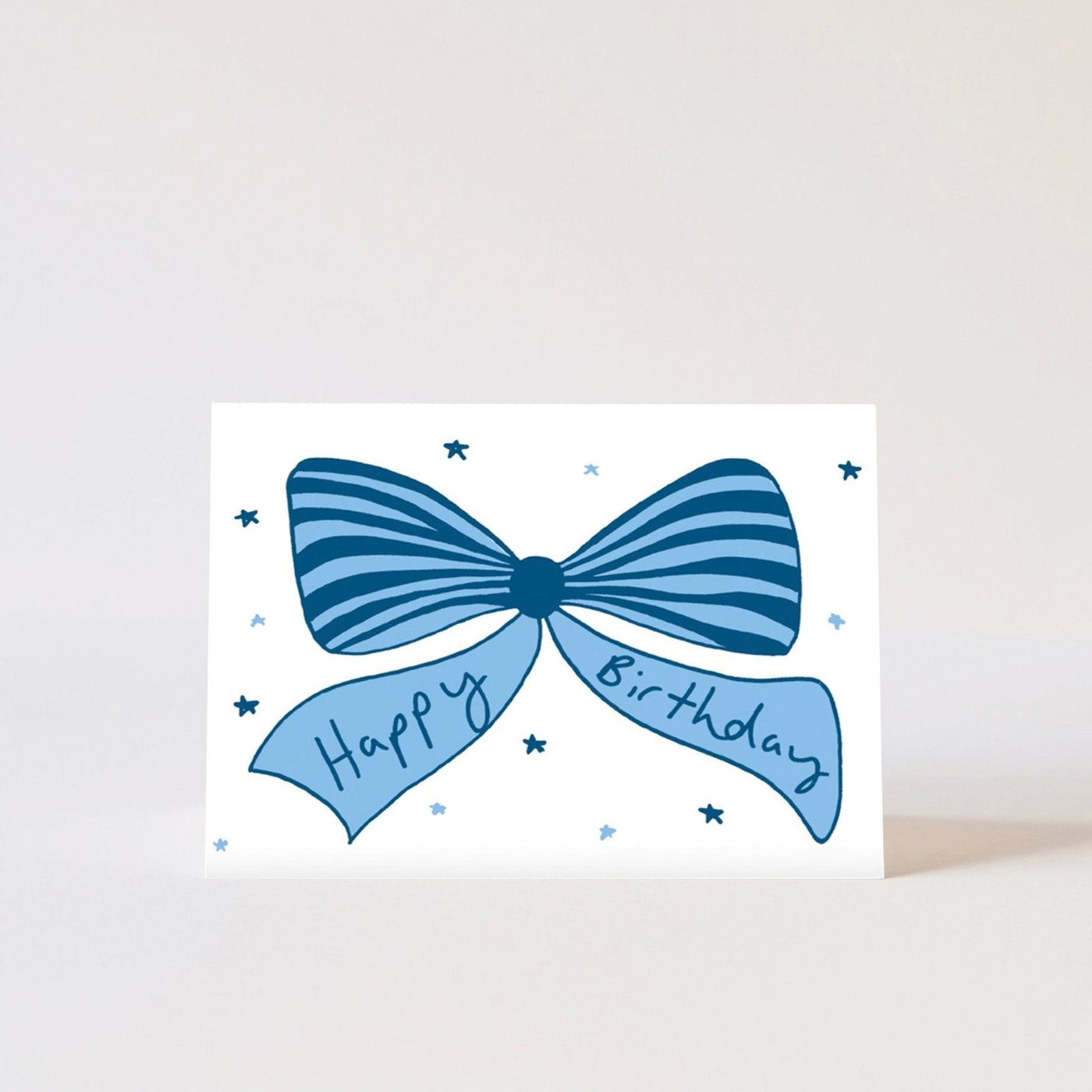 Blue Bow Birthday Card
