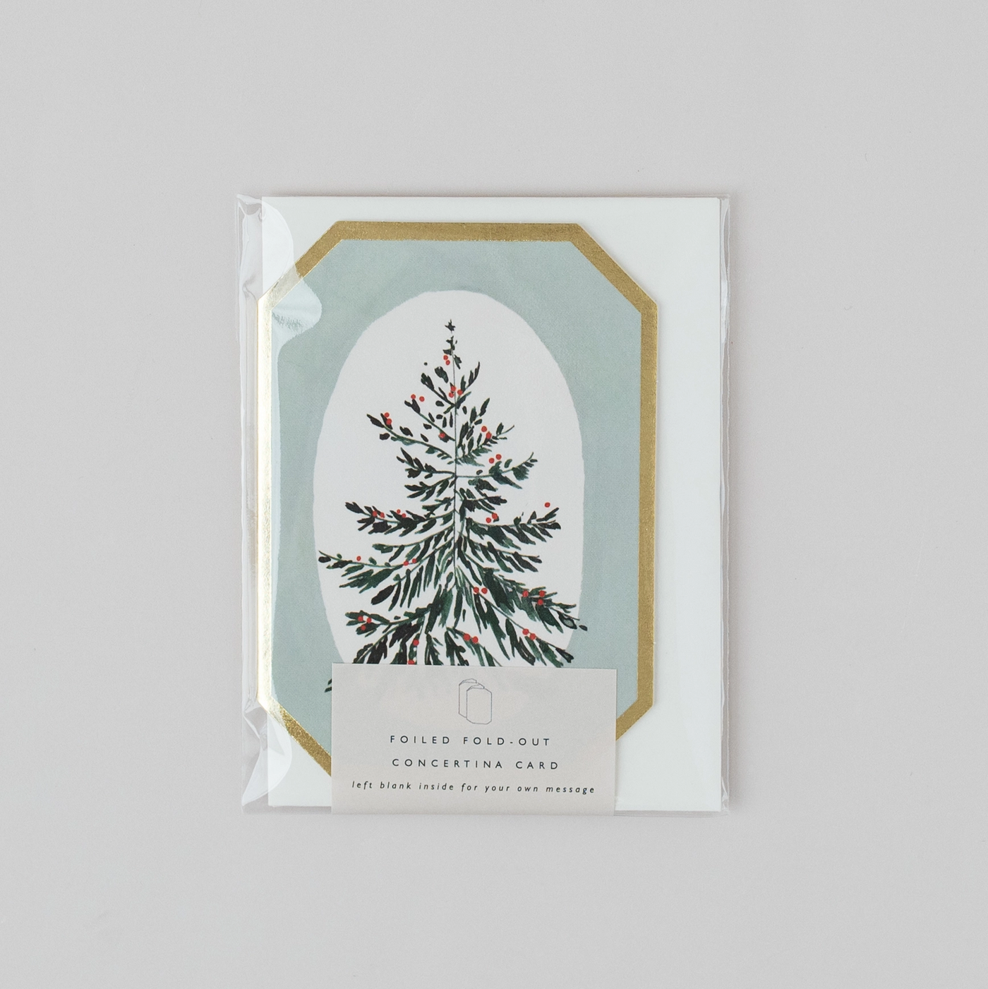 Concertina Botanical Christmas Die Cut Mini Card