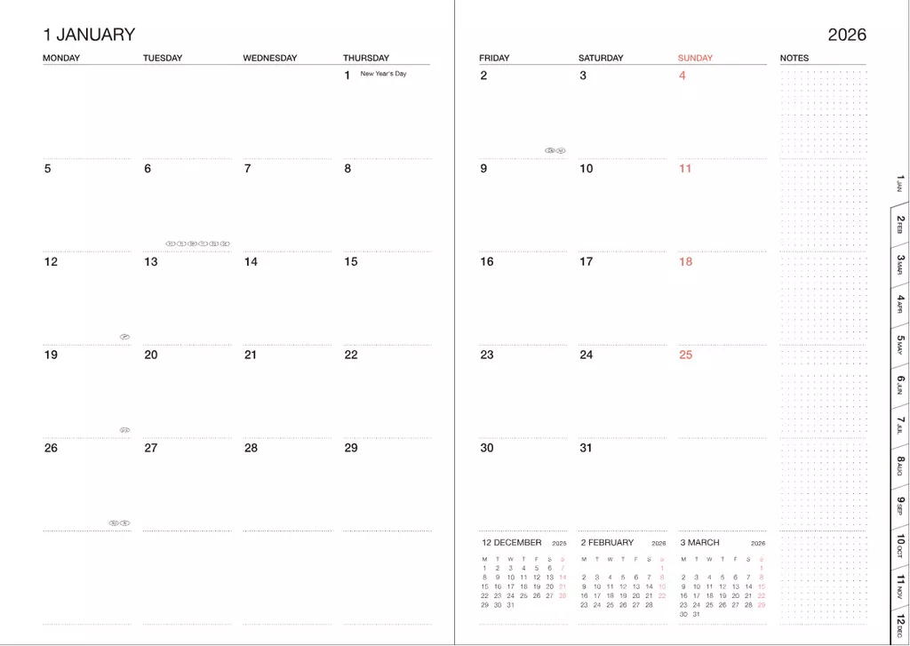 A6 Agenda Wallet Diary - 2026