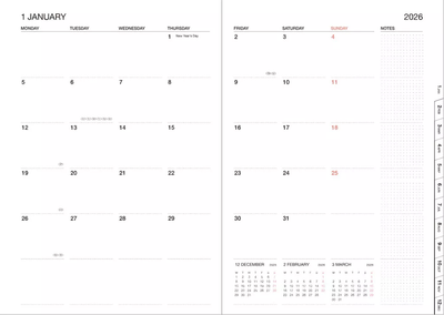 A6 Agenda Wallet Diary - 2026