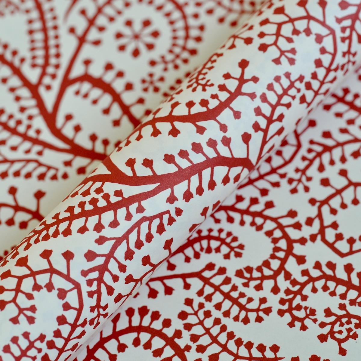 'Seaweed Paisley Crimson' Wrapping Paper
