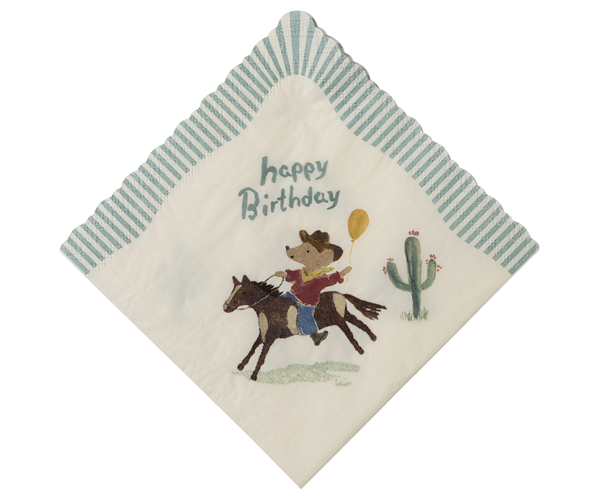 Happy Birthday Cowboy Napkins - 20pk