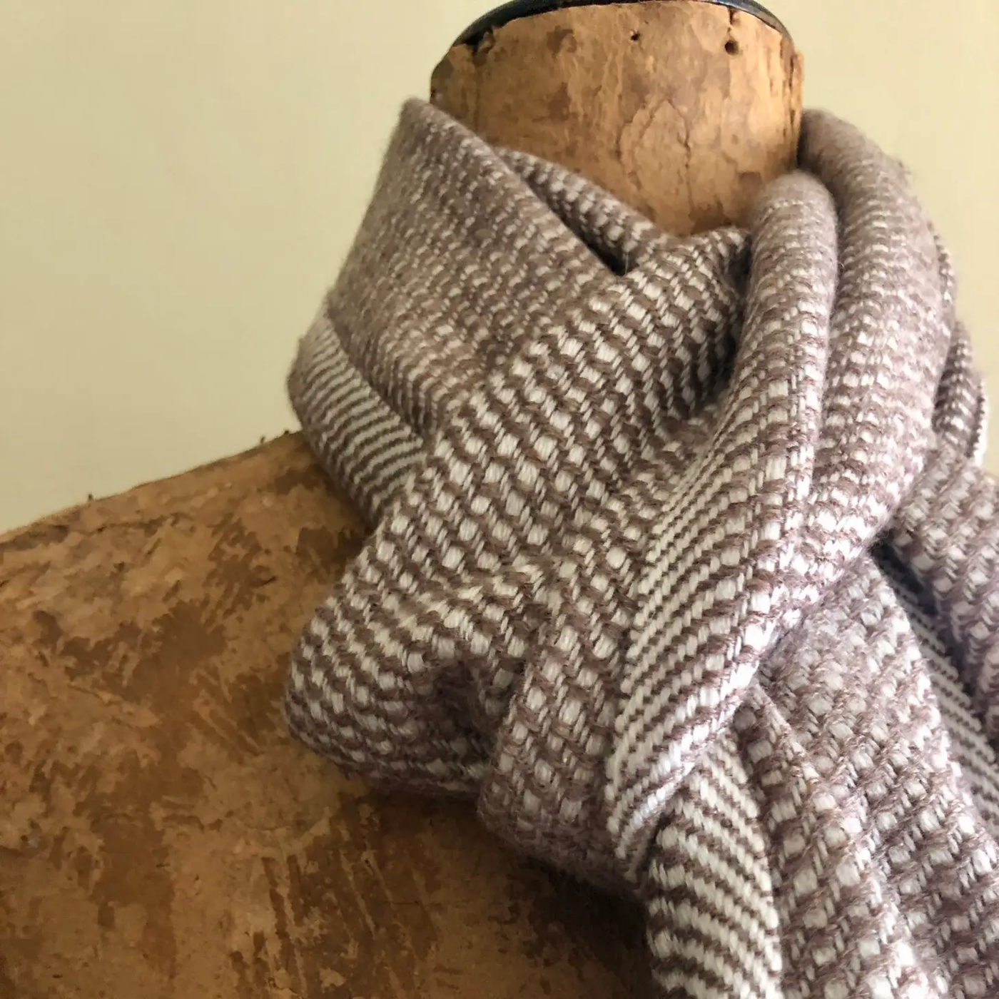 Brown Hash Wool Scarf