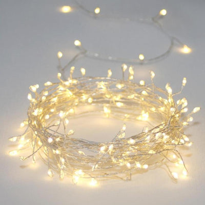 Wire Cluster Lights in Silver - 150 lights 7.5m, Mains Powered
