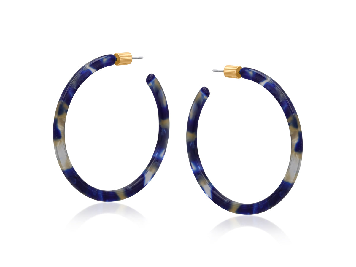 Octavia Skinny Statement Resin Hoop Earrings