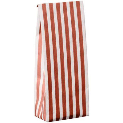 Pack of 10 Rustic Red Candy Stripe Gift Bags - Medium