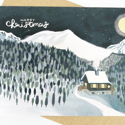 Happy Christmas Mountains Card