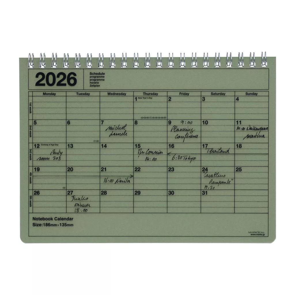 2026 Small Notebook Calendar